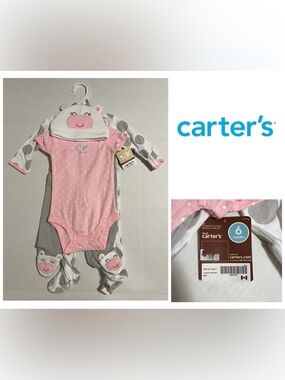 🆕CARTER’S - 6M - NWT - INFANT GIRLS 4PC COW SET